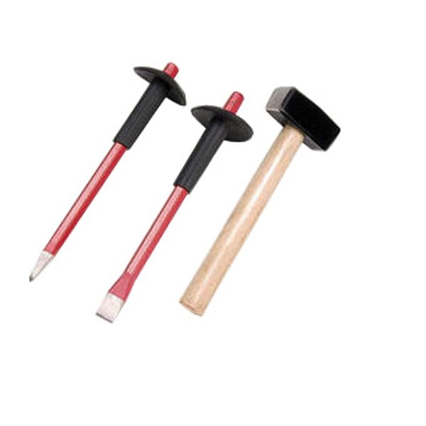 Cold Chisel (Flat & Pointed) and Club Hammer Set (3 Pcs. Set) GEM TOOLS
